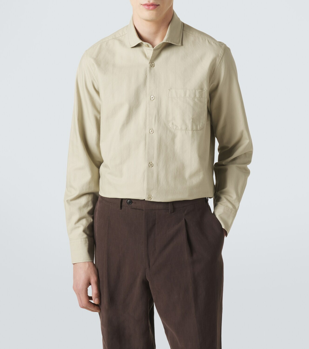 Frescobol Carioca Emilio herringbone denim shirt