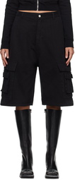 ABRA Black Six-Pocket Denim Cargo Shorts