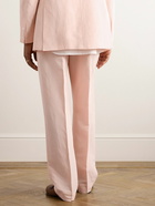 UMIT BENAN B - Wide-Leg Pleated Linen Suit Trousers - Pink