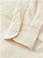 Giuliva Heritage - Luigi Perforated Linen and Cotton-Blend Shirt - Neutrals
