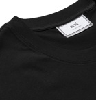 AMI - Logo-Appliquéd Organic Cotton-Jersey T-Shirt - Black