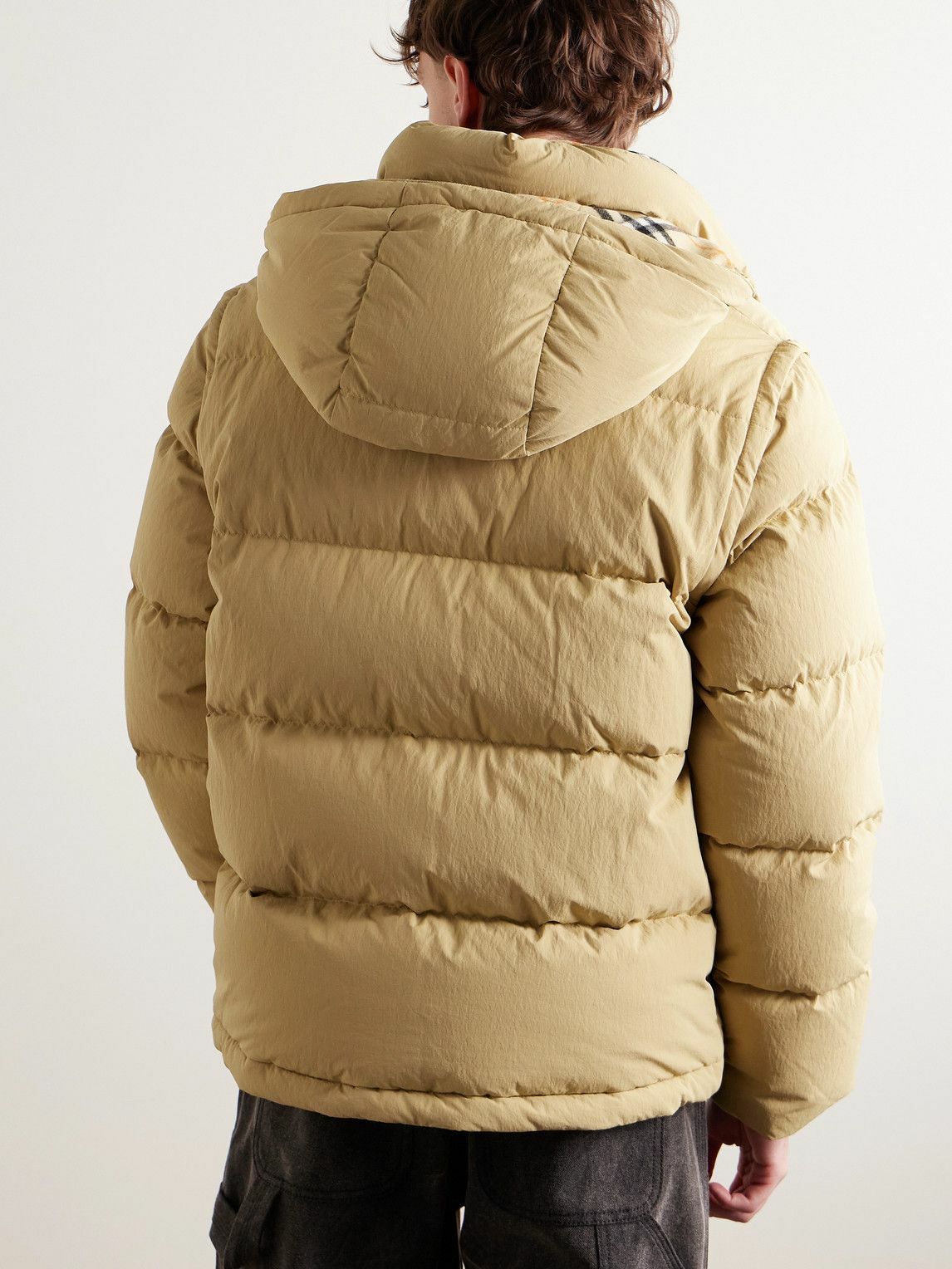 Burberry - Convertible Quilted Shell Hooded Down Jacket - Neutrals