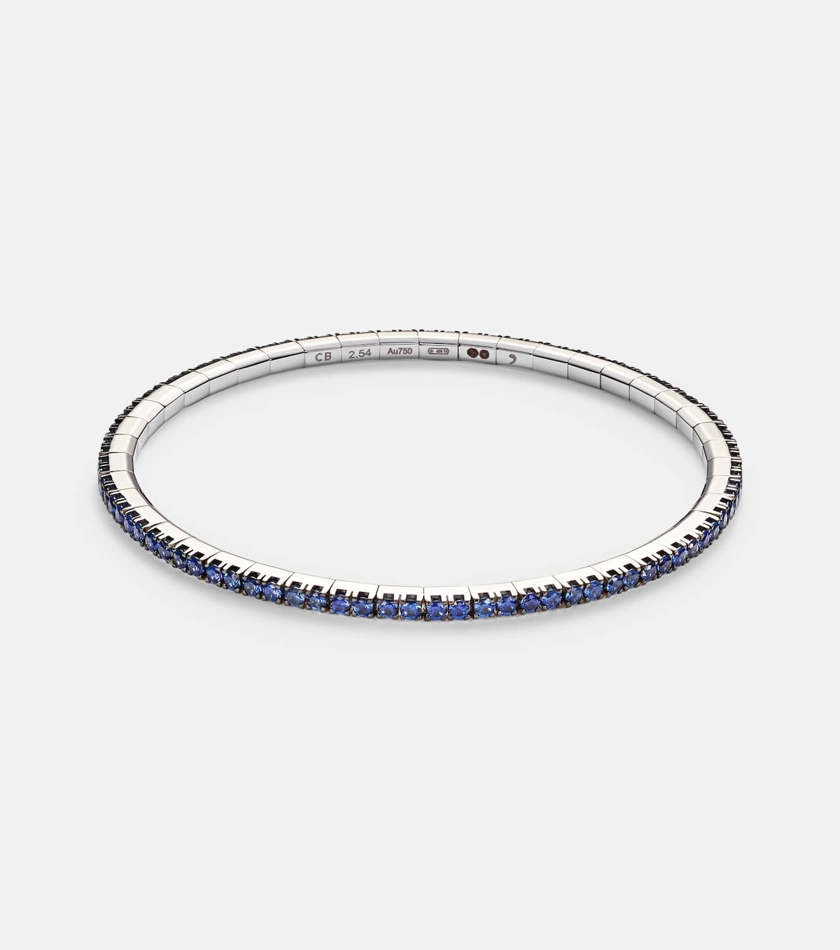 Bucherer Fine Jewellery Stretchy 18kt white gold tennis bracelet with sapphires