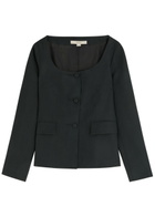 Remain BY Birger Christensen Open Neck Fitted Woven Jacket Black
