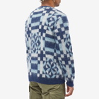 Anonymous Ism Men's Vintage Quilt Mohair Cardigan in Blue