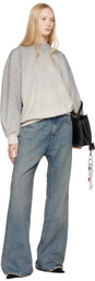 Marine Serre Gray Moon Faded Fleece Oversized Sweatshirt