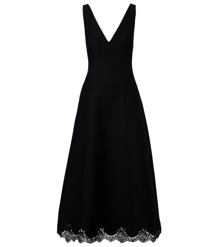 Photo: Valentino Crepe Couture lace-trimmed midi dress