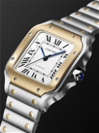 Cartier - Santos de Cartier Automatic 35.1mm Interchangeable 18-Karat Gold, Stainless Steel and Leather Watch, Ref. No. W2SA0016