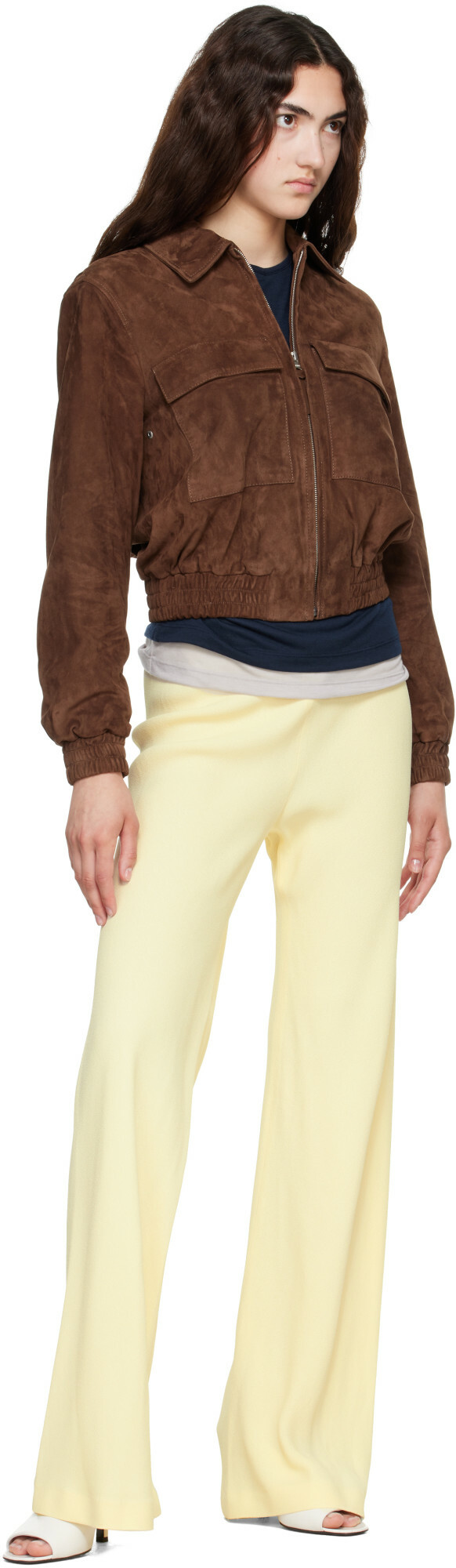 MACKAGE Brown Senka-SU Patch Pocket Suede Jacket