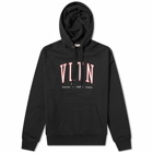 Valentino Men's VLTN College Logo Popover Hoody in Black/White/Red
