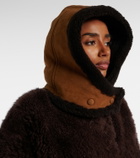 Yves Salomon Shearling-trimmed suede hood