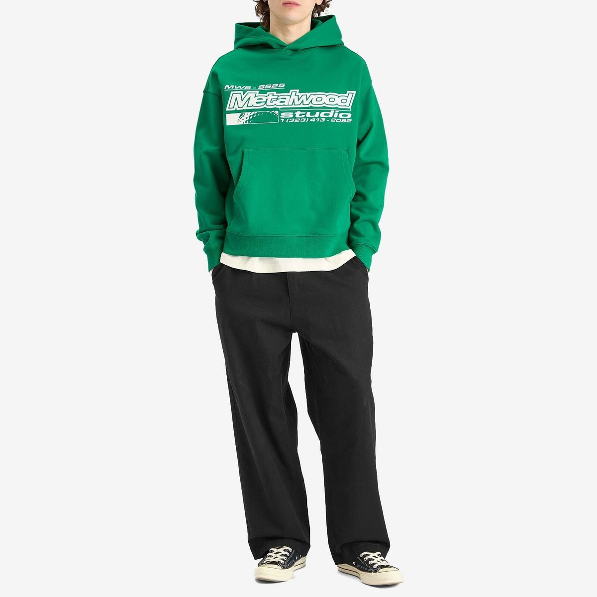 Metalwood Studio Men's La Brea Shop Hoodie in Green