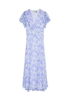 Rixo Corrine Floral-print Chiffon Maxi Dress Light Blue