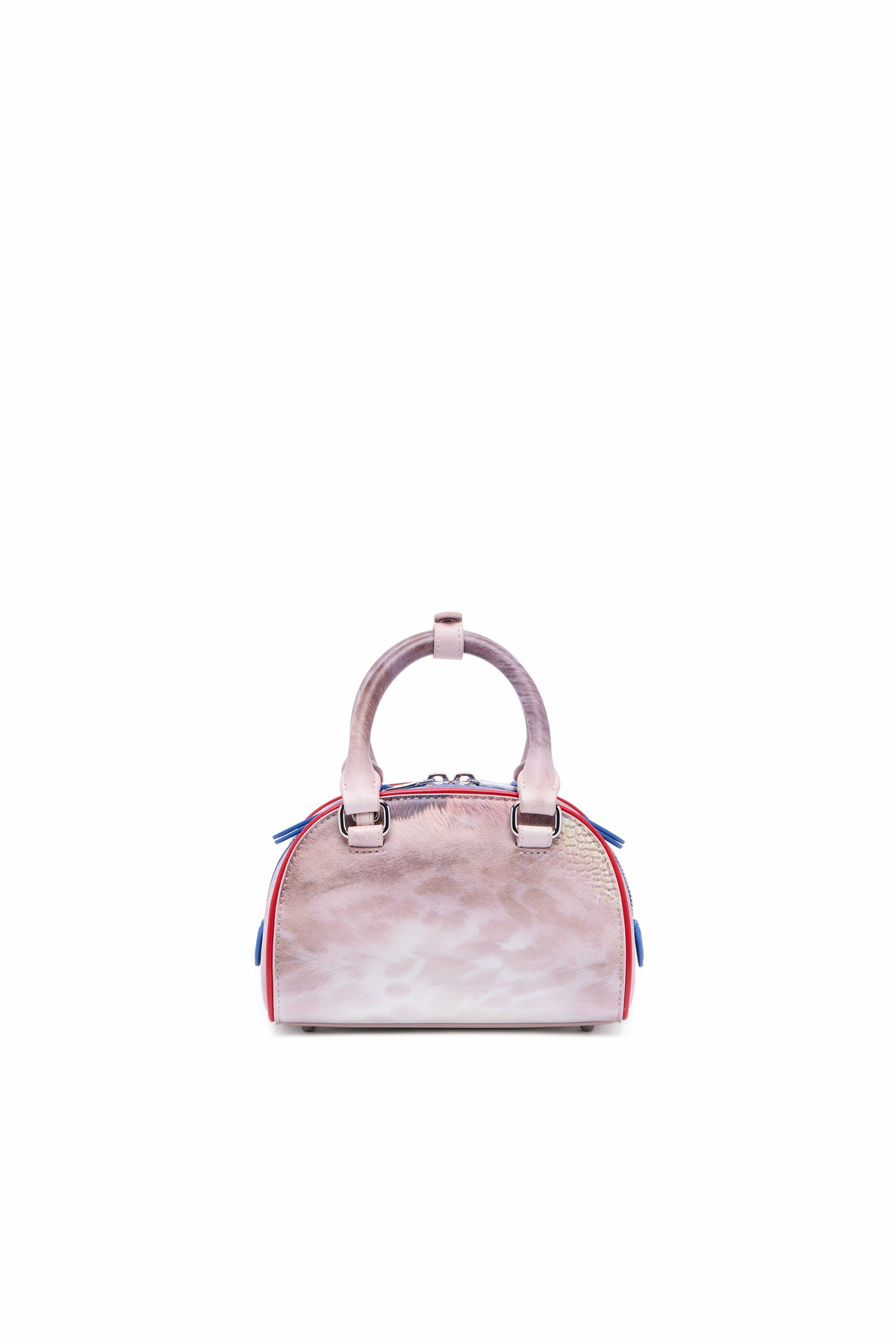Diesel 1DR Dome-Mini bowling bag with animal print - Crossbody Bags Womens in Multicolor