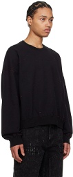 Juun.J Black Distressed Sweatshirt