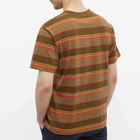 Edwin Men's Quarter Stripe T-Shirt in Martini Olive