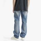 Alexander McQueen Men's Straight Leg Denim Jeans in Blue Washed