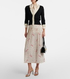 Valentino Polka-dot crêpe de chine midi skirt