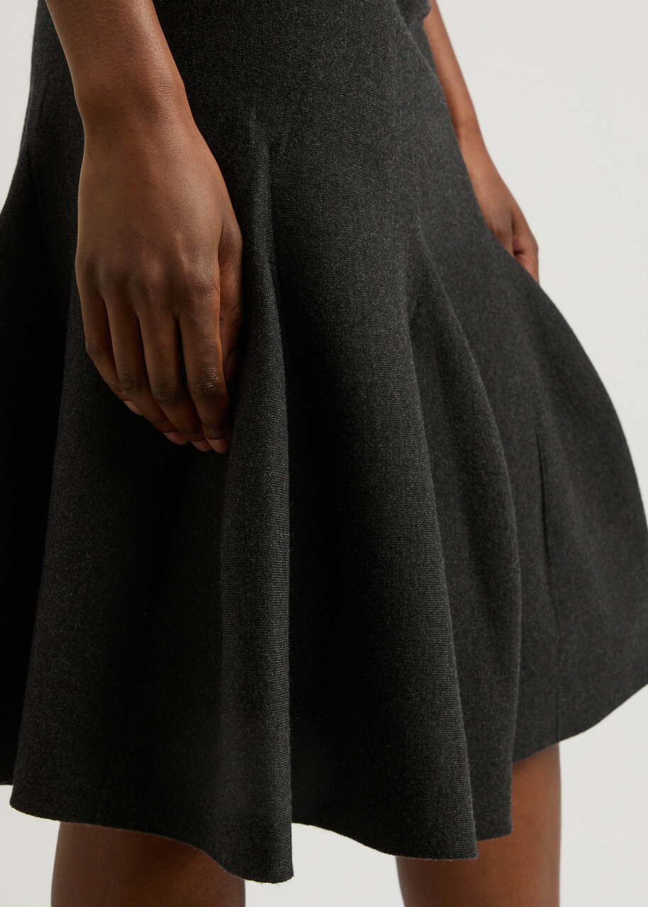 Alaïa Flared Wool-blend Skirt Black ALAÏA