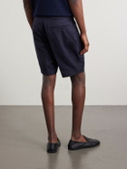 Officine Générale - Phil Straight-Leg Lyocell, Linen and Cotton-Blend Shorts - Blue