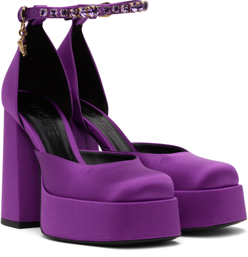 Versace Purple Medusa Aevitas Platform Heels Versace