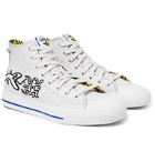 adidas Originals - Keith Haring Nizza Embroidered Leather High-Top Sneakers - Off-white