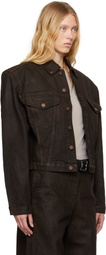 Entire Studios Brown Shrunken Denim Jacket
