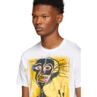 Comme des Garcons Shirt White and Yellow Basquiat Print T-Shirt