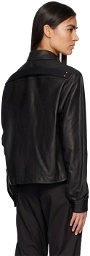 Rick Owens Black Alice Strobe Leather Jacket