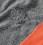 Iffley Road - Cambrian Logo-Embroidered Striped Drirelease T-Shirt - Gray
