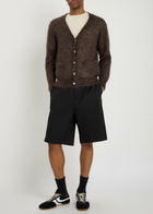 Vowels V-neck Mohair-blend Cardigan Brown