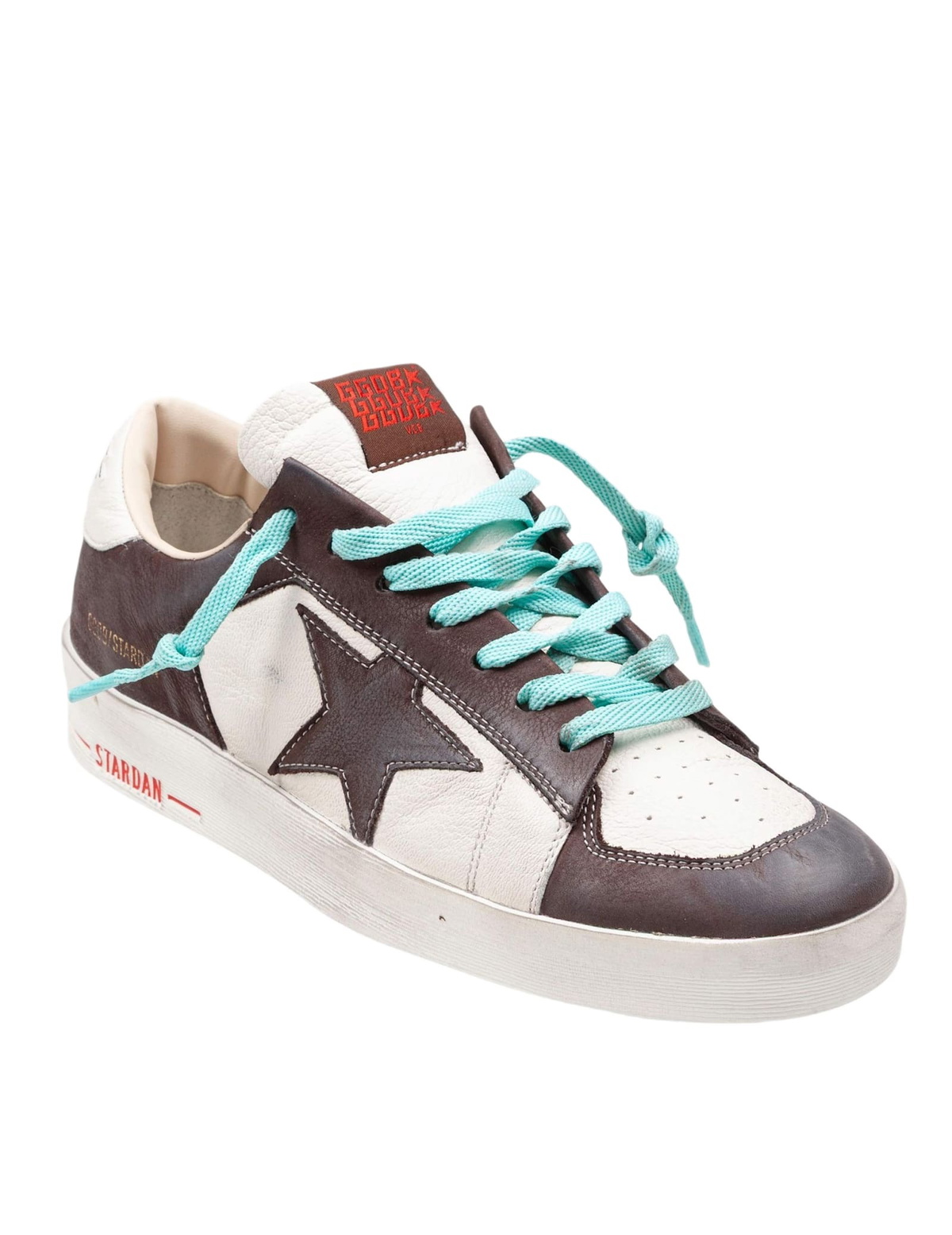 Golden Goose Sneakers Stardan In Leather Color White And Brown