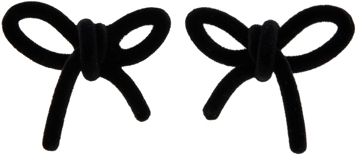 Photo: SHUSHU/TONG SSENSE Exclusive Black YVMIN Edition Bow Earrings