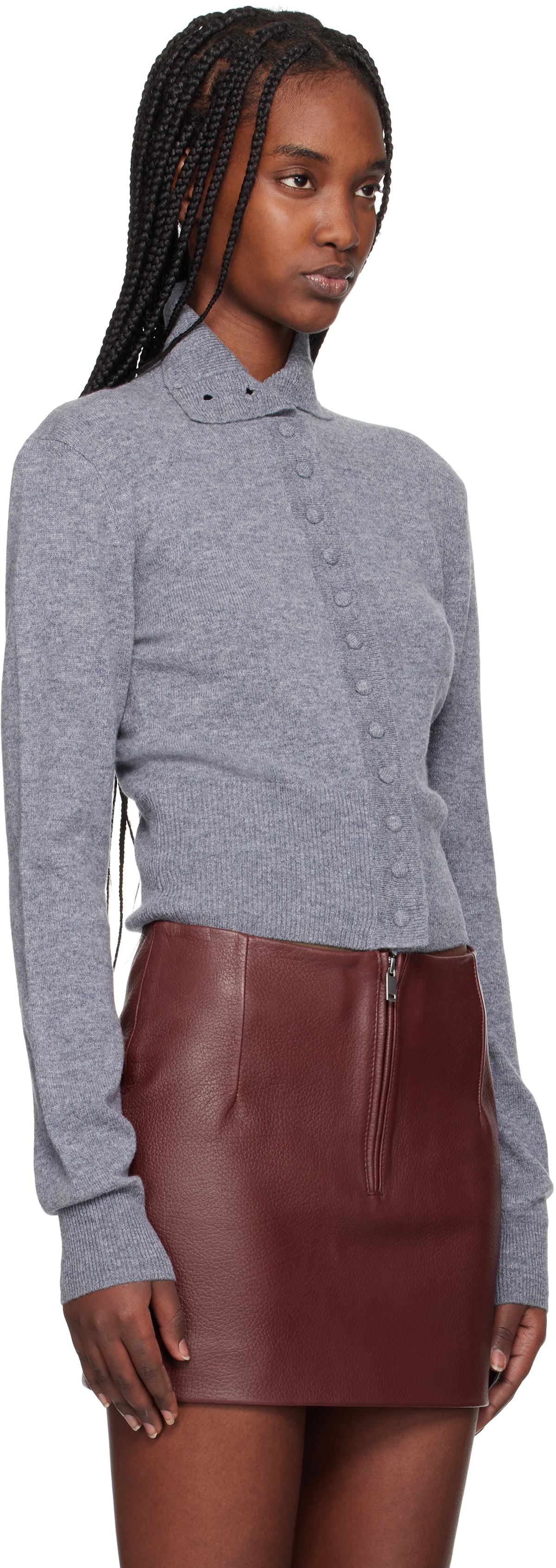 REMAIN Birger Christensen Gray Slim Fit Cardigan