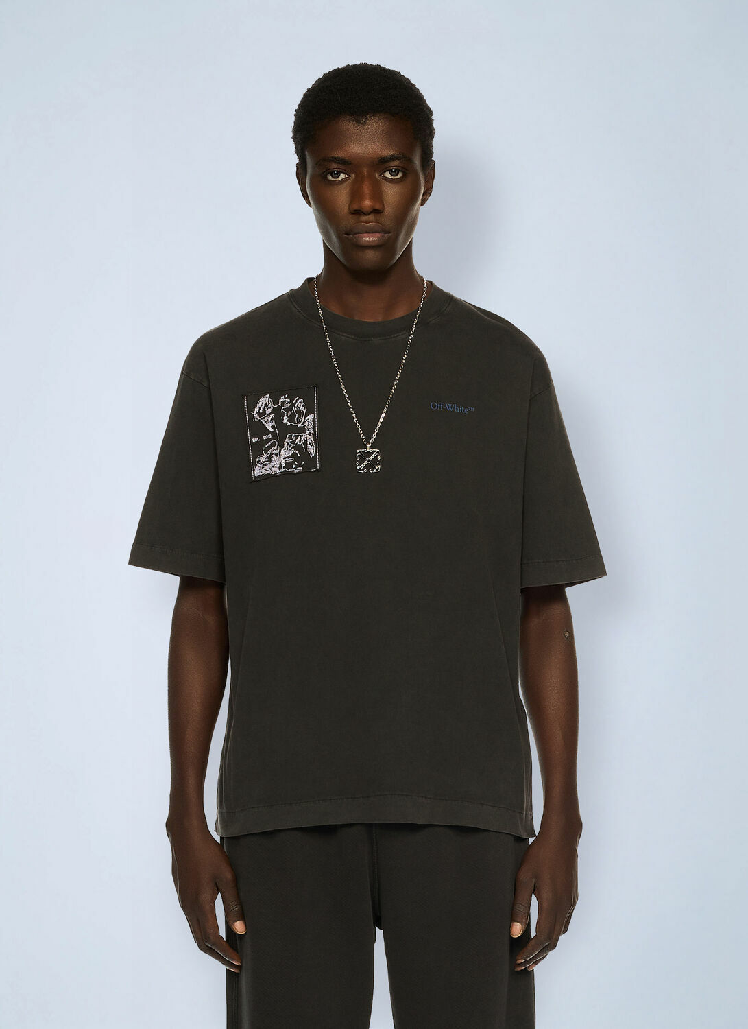 Off-White Faded Painting Skate Logo T-Shirt