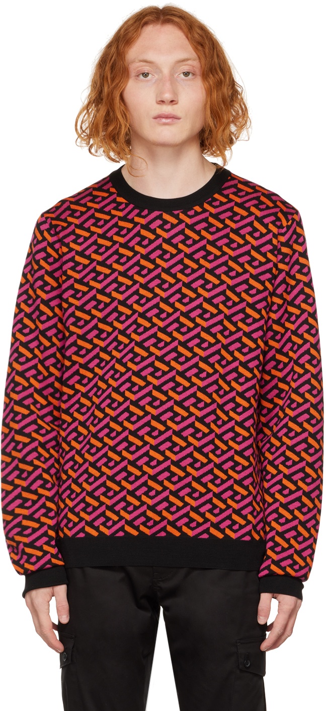Versace Multicolor La Greca Sweater Versace