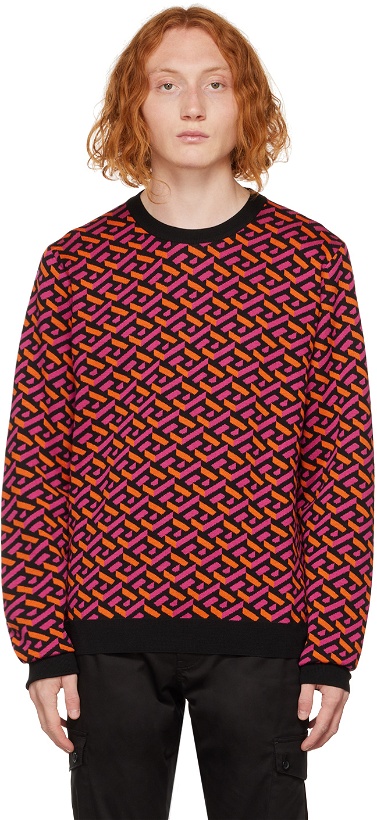 Photo: Versace Multicolor La Greca Sweater