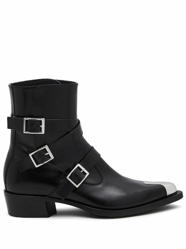 Photo: ALEXANDER MCQUEEN - Buckled Leather Ankle Boots