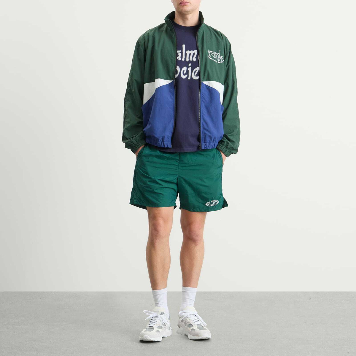 Palmes Men's Oval Tennis Shorts in Dark Green