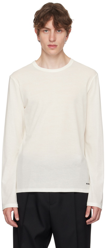 Photo: Jil Sander White Printed Long Sleeve T-Shirt