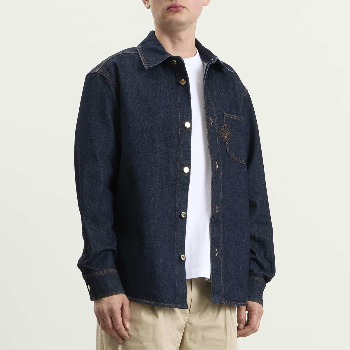 Casablanca Men's Raw Denim Shirt in Indigo