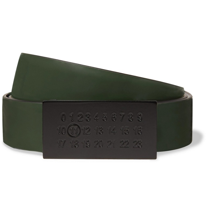 Photo: Maison Margiela - 3cm Dark-Green and Black Reversible Leather Belt - Green
