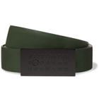 Maison Margiela - 3cm Dark-Green and Black Reversible Leather Belt - Green