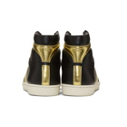 Saint Laurent Black and Gold SL/10 High-Top Sneakers