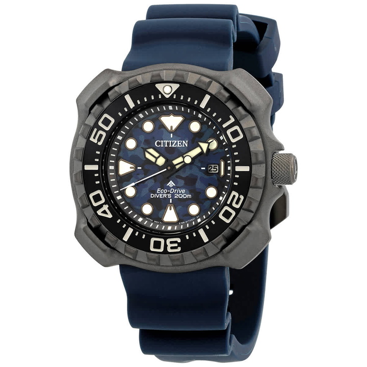 Photo: Citizen Promaster Diver Blue Dial Super Titanium Mens Watch BN0227-09L