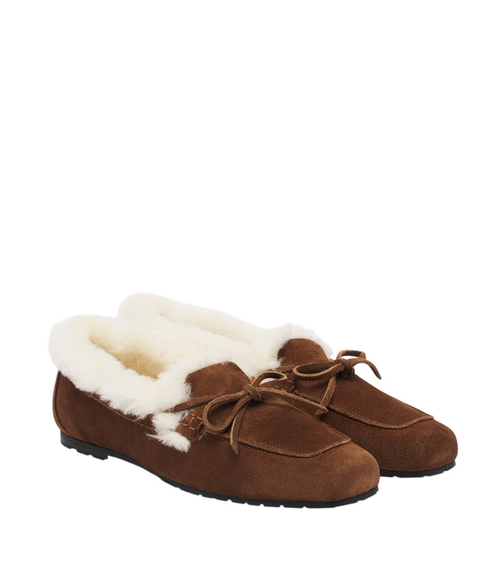 Photo: Aeyde Jasper shearling-lined suede boat shoes
