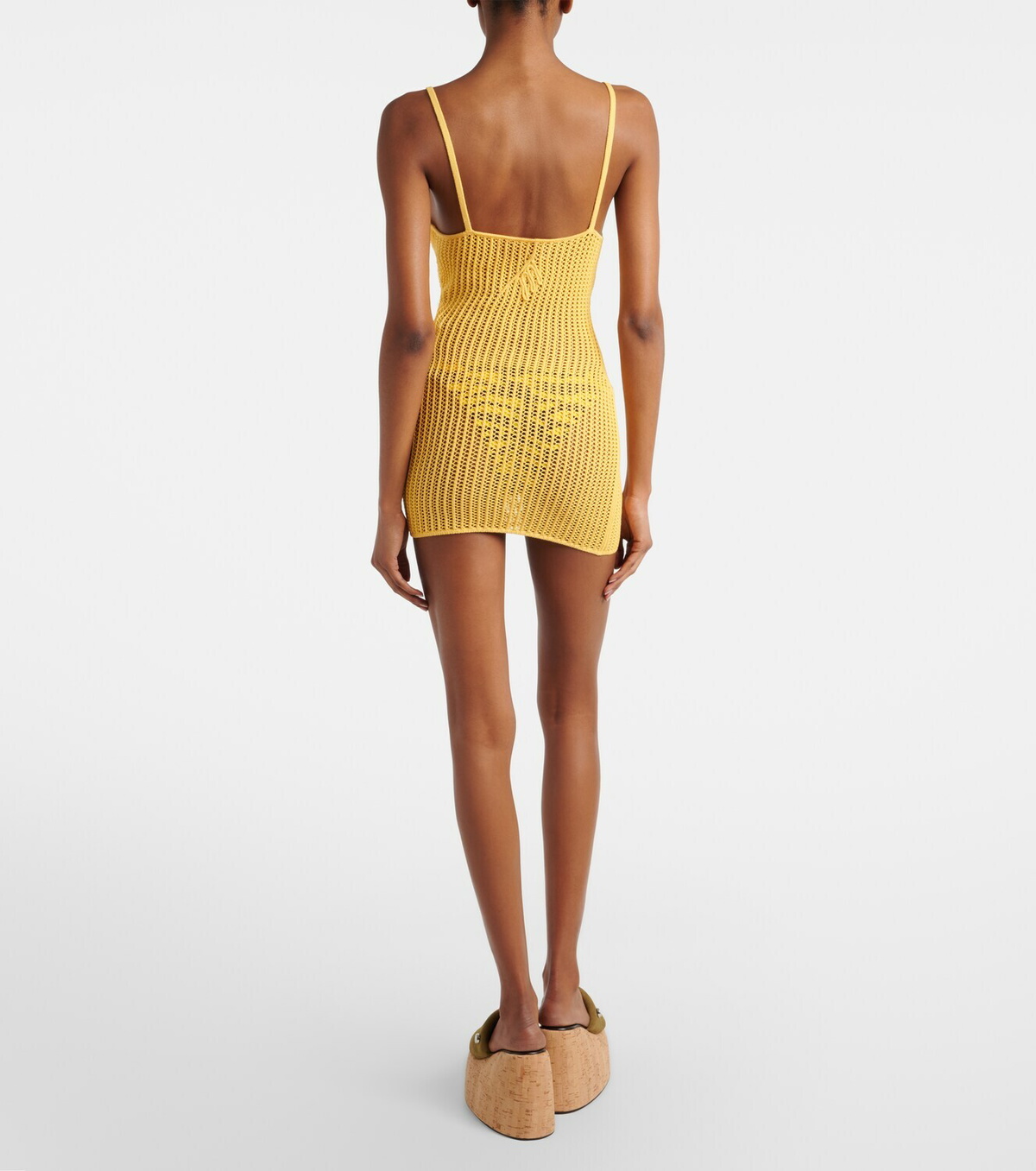 The Attico Crochet cotton-blend minidress