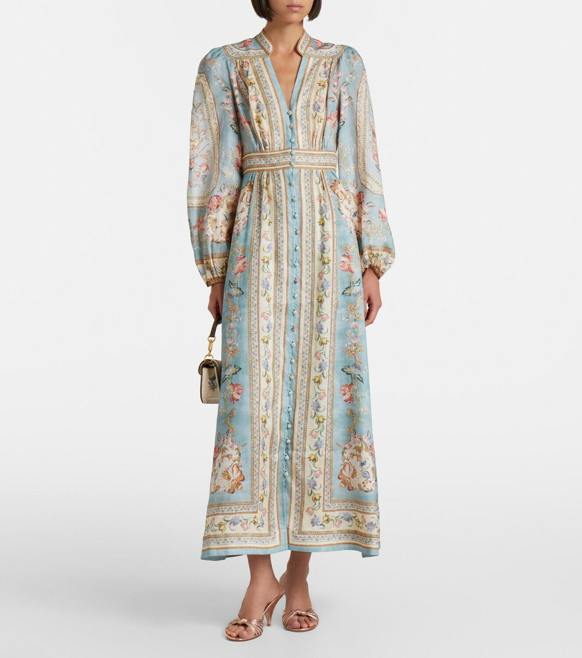 Zimmermann Roselight floral linen midi dress
