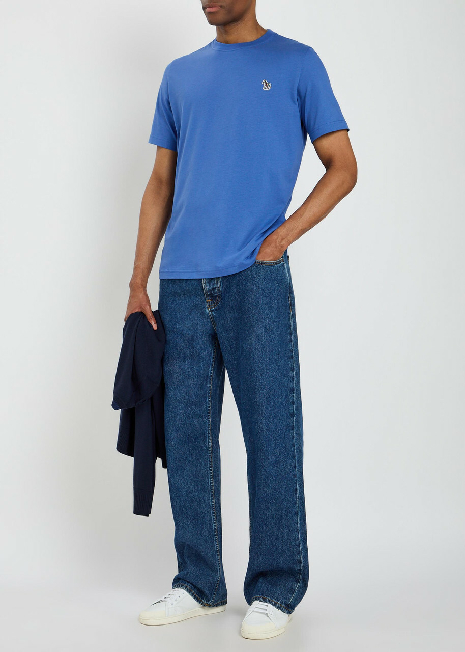 PS Paul Smith Appliquéd Cotton T-shirt Blue