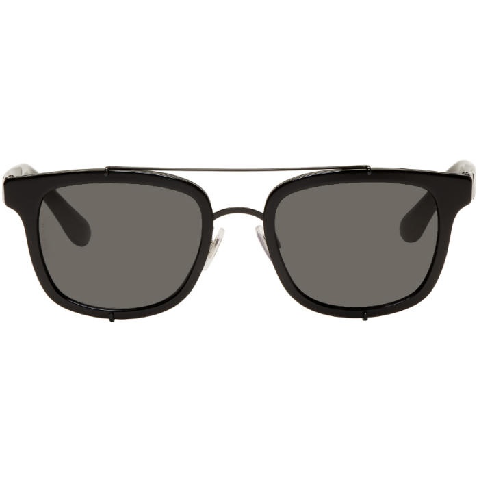 Photo: Dolce and Gabbana Black Rectangular Sunglasses